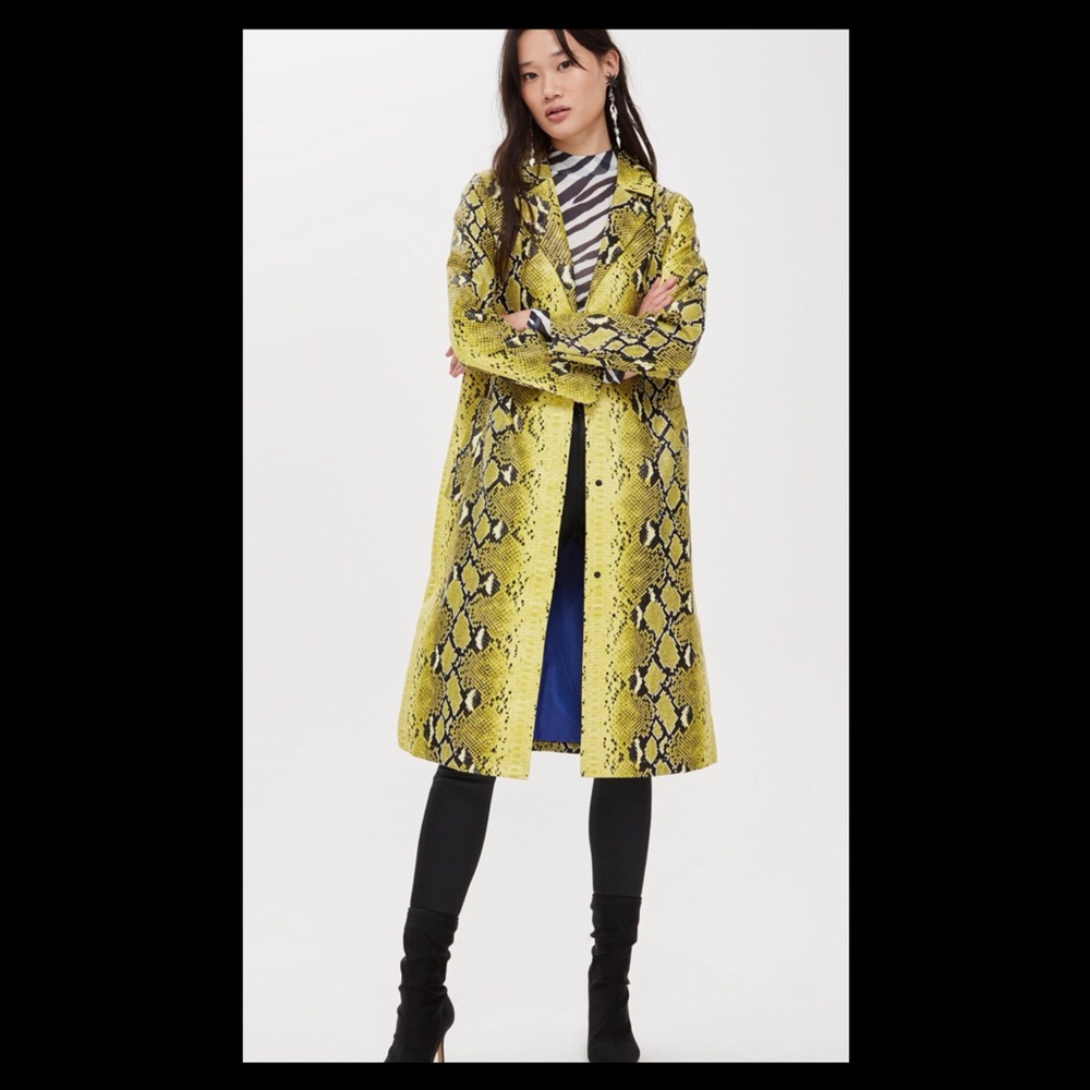 TOPSHOP Snake skin print Trench